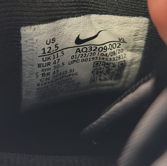 Nike Alpha Menace Pro 2 Mid Black/White Football Cleat Mens Sizs AQ3209 002 - Picture 10 of 10